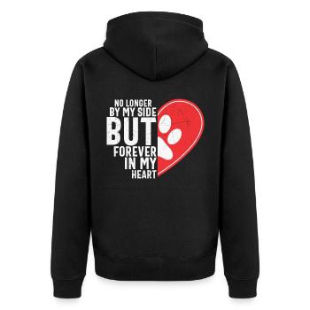 No Longer By My Side But Forever Heart - Unisex Premium Organic Zip Hoodie - black - Back - Nico (187cm)