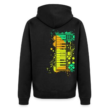 Synthétiseurs Synthétiseurs - Veste à capuche bio Premium Unisexe - noir - Dos - Nico (187cm)