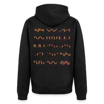 Synthesizer Synth Retro Synthesizers - Unisex Premium Bio Zip Hoodie - Schwarz - Hinten - Nico (187cm)