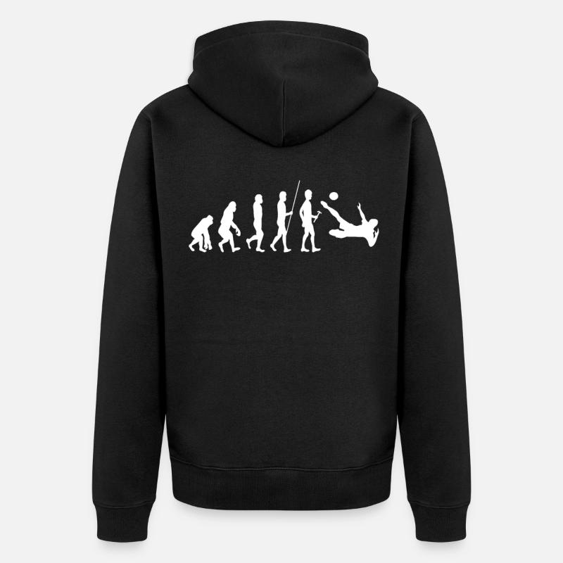 Évolution du football - Veste à capuche bio Premium Unisexe - noir