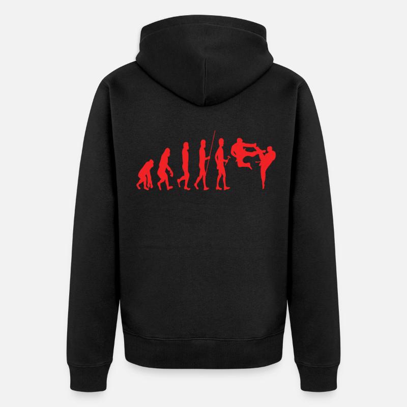 Karate Evolution - Unisex Premium Bio Zip Hoodie - Schwarz