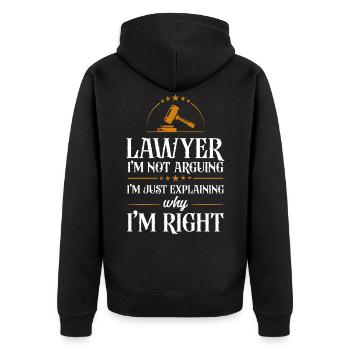 Jeune Avocat Avocat Avocat Avocat - Veste à capuche bio Premium Unisexe - noir - Dos - Nico (187cm)