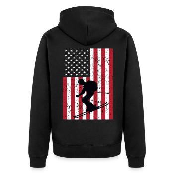 Ski - Veste à capuche bio Premium Unisexe - noir - Dos - Nico (187cm)