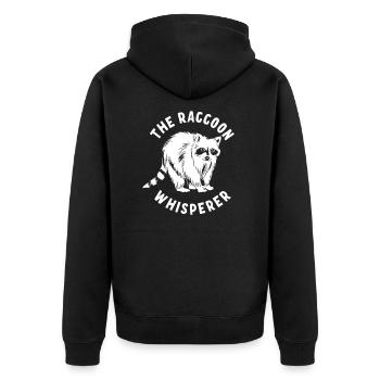 Le chuchoteur de raton laveur - Veste à capuche bio Premium Unisexe - noir - Dos - Nico (187cm)