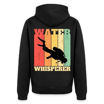 Diving Diver Diver - Unisex Premium Organic Zip Hoodie - black - Back - Nico (187cm)