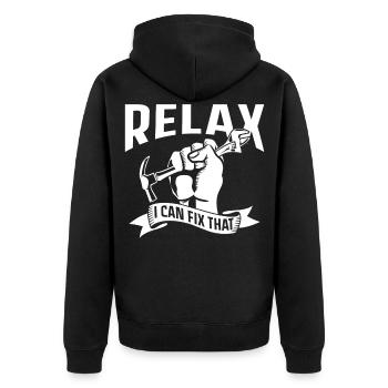 Keine Sorge Das Kann Ich Reparieren Heimwerker - Unisex Premium Bio Zip Hoodie - Schwarz - Hinten - Nico (187cm)