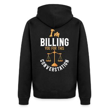 Young Lawyer Attorney Law I'M - Unisex Premium Bio Zip Hoodie - Schwarz - Hinten - Nico (187cm)