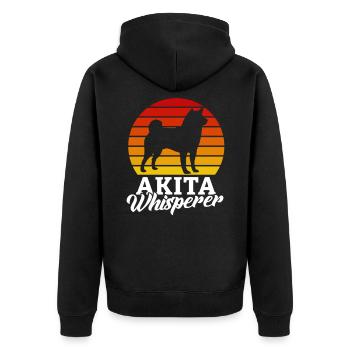 Akita Inu Shiba Inu Cadeau pour chien japonais - Veste à capuche bio Premium Unisexe - noir - Dos - Nico (187cm)