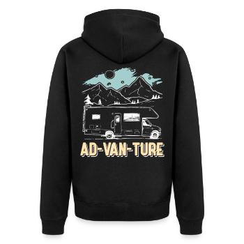 Ad-Van-Ture Campen Camper Van Campinghome Cadeau - Veste à capuche bio Premium Unisexe - noir - Dos - Nico (187cm)