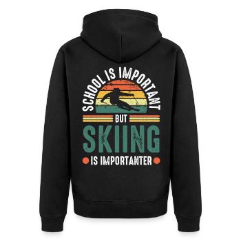 Ski Skieur Skieurs Montagnes Piste Cadeau - Veste à capuche bio Premium Unisexe - noir - Dos - Nico (187cm)