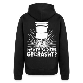 Zerspanungsmechaniker Fräser Zerspaner - Unisex Premium Bio Zip Hoodie - Schwarz - Hinten - Nico (187cm)