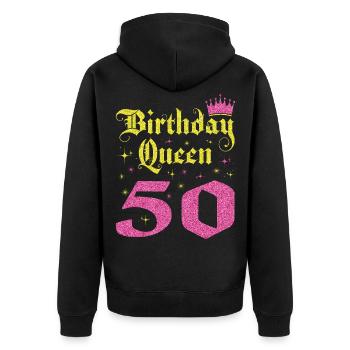 50e anniversaire Reine 50 ans Cadeau d’anniversaire - Veste à capuche bio Premium Unisexe - noir - Dos - Nico (187cm)