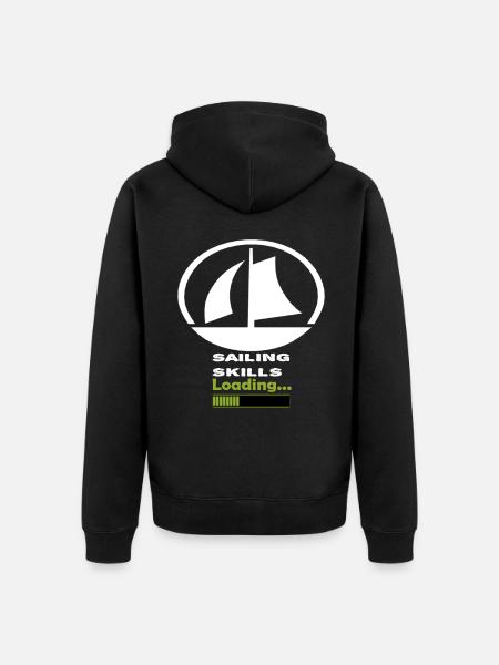 Segler Skills Segelboot - Unisex Premium Bio Zip Hoodie - Schwarz
