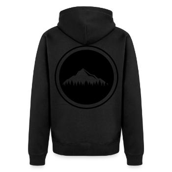 Berge Mountains icon - Unisex Premium Bio Zip Hoodie - Schwarz - Hinten - Nico (187cm)