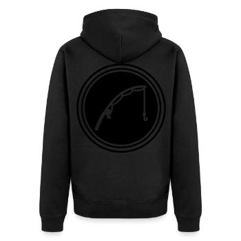 Icône de pêche à la canne à pêche - Veste à capuche bio Premium Unisexe - noir - Dos - Nico (187cm)