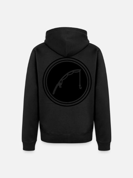 Angelrute angeln icon - Unisex Premium Bio Zip Hoodie - Schwarz
