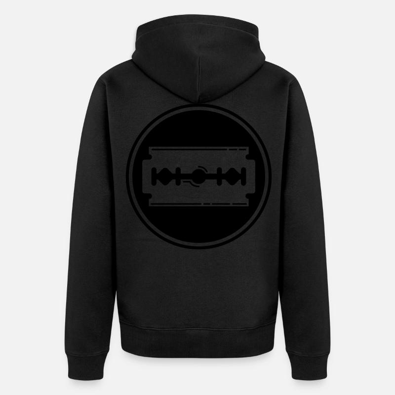 Rasierklinge Icon Symbol - Unisex Premium Bio Zip Hoodie - Schwarz