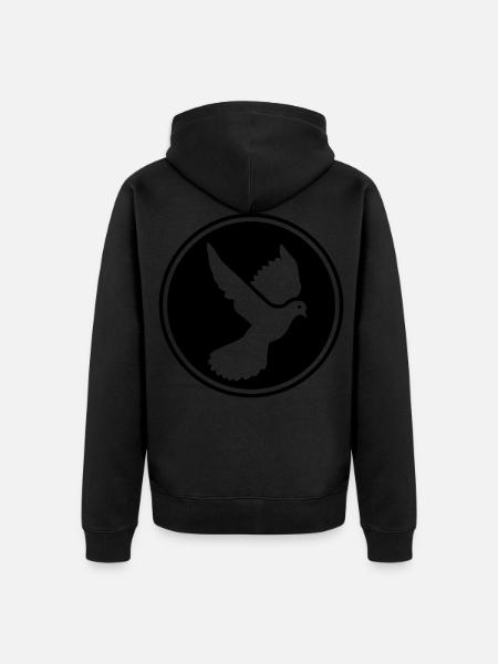 Dove symbol - Unisex Premium Organic Zip Hoodie - black