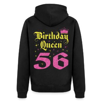 56e anniversaire Reine 56 ans Cadeau d’anniversaire - Veste à capuche bio Premium Unisexe - noir - Dos - Nico (187cm)