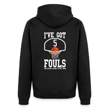 Basketballer Basketball Basketballmanschaft - Unisex Premium Bio Zip Hoodie - Schwarz - Hinten - Nico (187cm)
