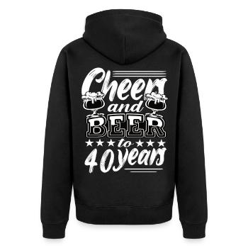 40th birthday - Unisex Premium Organic Zip Hoodie - black - Back - Nico (187cm)