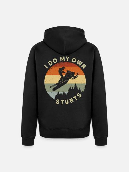 I Do My Own Stunts - Unisex Premium Organic Zip Hoodie - black