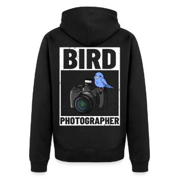 Vogel Fotografie Objektiv Kamera Fotograf - Unisex Premium Bio Zip Hoodie - Schwarz - Hinten - Nico (187cm)