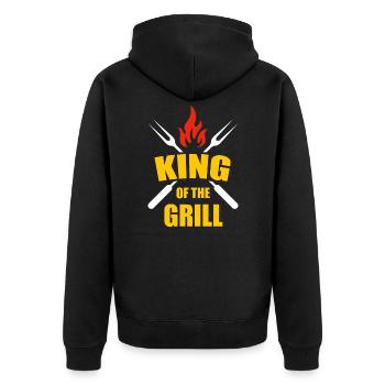 King Of The Grill - Unisex Premium Organic Zip Hoodie - black - Back - Nico (187cm)