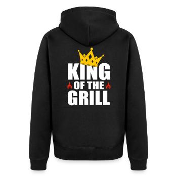 King Of The Grill - Unisex Premium Organic Zip Hoodie - black - Back - Nico (187cm)