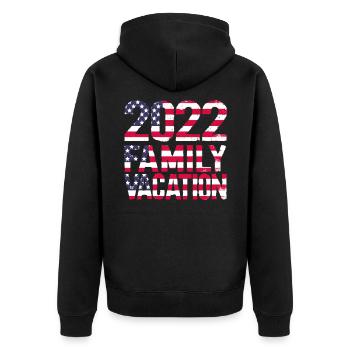 Family - Unisex Premium Organic Zip Hoodie - black - Back - Nico (187cm)