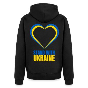 Stand avec Ukraine Vintage Ukraine Flag - Veste à capuche bio Premium Unisexe - noir - Dos - Nico (187cm)