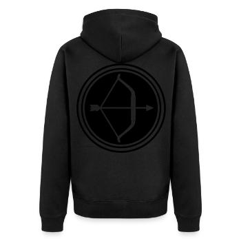 Bow and arrow - Unisex Premium Organic Zip Hoodie - black - Back - Nico (187cm)