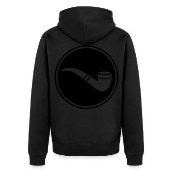 Smoking a pipe - Unisex Premium Organic Zip Hoodie - black - Back - Nico (187cm)