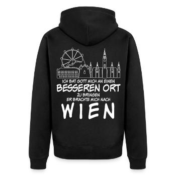 Vienne Ville Autriche Vienne - Veste à capuche bio Premium Unisexe - noir - Dos - Nico (187cm)