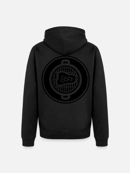 Steak Fleisch - Unisex Premium Bio Zip Hoodie - Schwarz