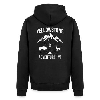 Yellowstone - Unisex Premium Bio Zip Hoodie - Schwarz - Hinten - Nico (187cm)