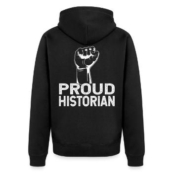 Proud historian History Profession History - Unisex Premium Organic Zip Hoodie - black - Back - Nico (187cm)