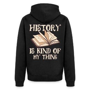History is my thing Profession History Historian - Unisex Premium Organic Zip Hoodie - black - Back - Nico (187cm)