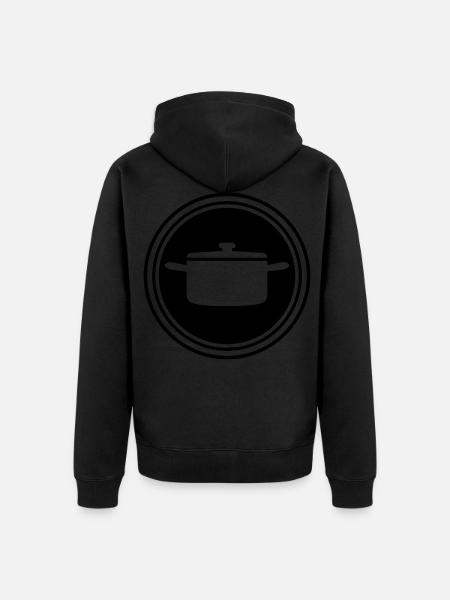 cooking pot circle - Unisex Premium Organic Zip Hoodie - black