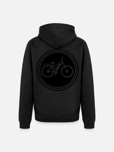ebike fahrrad - Unisex Premium Bio Zip Hoodie - Schwarz
