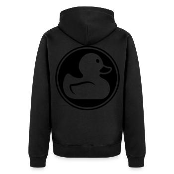 Icône de canard - Veste à capuche bio Premium Unisexe - noir - Dos - Nico (187cm)