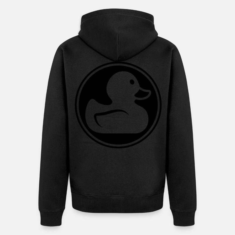 Ente Icon - Unisex Premium Bio Zip Hoodie - Schwarz