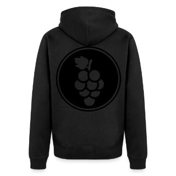 grapes - Unisex Premium Organic Zip Hoodie - black - Back - Nico (187cm)