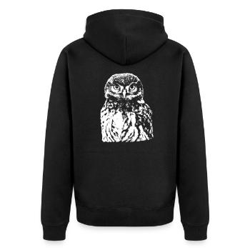 Süße Baby Eule - Unisex Premium Bio Zip Hoodie - Schwarz - Hinten - Nico (187cm)
