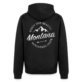 Montana - Veste à capuche bio Premium Unisexe - noir - Dos - Nico (187cm)
