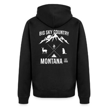 Montana - Veste à capuche bio Premium Unisexe - noir - Dos - Nico (187cm)