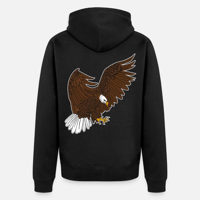 Pygargue à tête blanche - Veste à capuche bio Premium Unisexe - noir