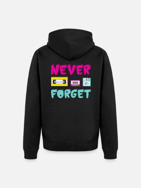 I LOVE the 90s - Unisex Premium Organic Zip Hoodie - black