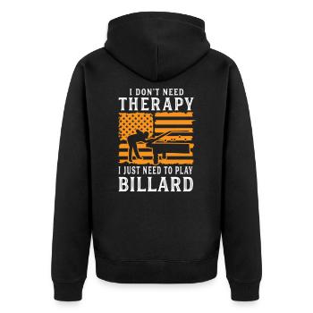 Billard Pool Billard Billardkugel Billardkö 8Ball - Unisex Premium Bio Zip Hoodie - Schwarz - Hinten - Nico (187cm)