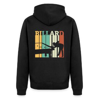 Billard Pool Billard Billardkugel Billardkö 8Ball - Unisex Premium Bio Zip Hoodie - Schwarz - Hinten - Nico (187cm)